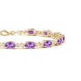 thumbnail image 2 of ANGARA Natural Oval 5.2 ct Amethyst Swirl Bracelet with Bezel Diamonds in 14K Yellow Gold for Women (Size-6x4mm) | February Birthstone, Anniversary, Jewelry Gift for Women | Natural Amethyst Bracelet, 2 of 8