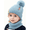 Blue-C, variant on Baby Kids Winter Warm Hats, Infant Toddler Children Pom Pom Beanie Knit Cap Girls Boys-2 piece