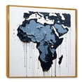 thumbnail image 2 of Designart "Contemporary African Map In Black And Blue" Africa Floater Framed Wall Art Prints, 2 of 5