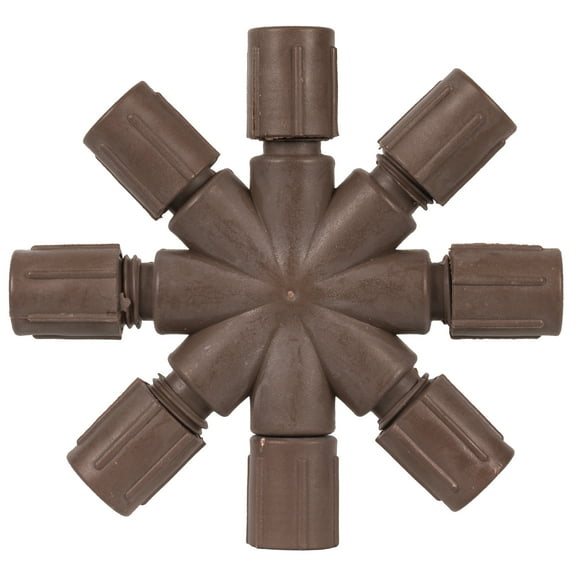 Vickerman Single Mold LED Set Brown Coaxial 8-Way Splitter 2/Bag, CSA/us Listed.