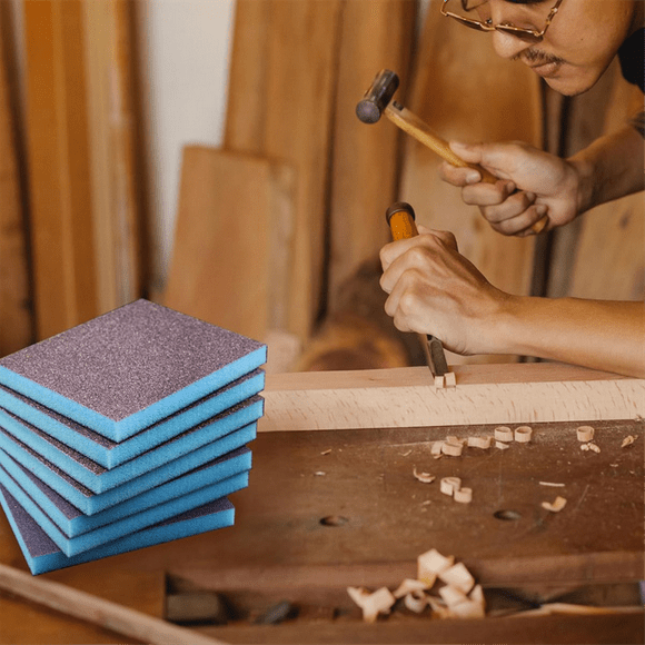 18PCS 60-200 Grit Sanding Sponge Sanding Block Set Wet Dry, Reusable and Washable Sanding Blocks for Wood, Rust Removal