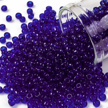 TOHO 8/0 Round Beads Japanese Seed Beads (8) Transparent Cobalt 8/0 3mm Hole: 1mm 222pcs/10g