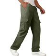 thumbnail image 3 of Workwear Pants for Men Waterproof Polyester Fabric with Multiple Reinforced Pockets and Drawstring Waistband for Hiking Jogging and Outdoor Activities, 3 of 6
