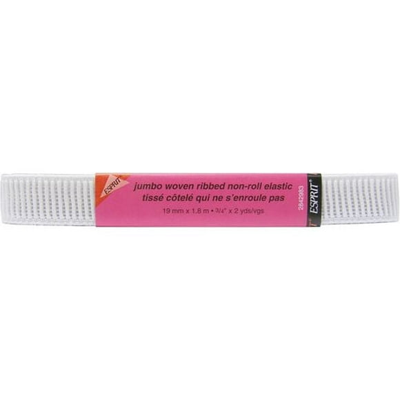 UNIQUE CREATIV Jumbo Woven Ribbed Non-Roll Elastic, 19 mm (0.75 in), 8 m (8.75 yd)