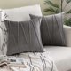 thumbnail image 1 of Decorative Striped Velvet Throw Pillow Covers Soft Solid Cushion Covers Square Pillowcases for Bed Sofa Couch Car Living Room 2 Pieces 18x18inch 45x45, 1 of 4