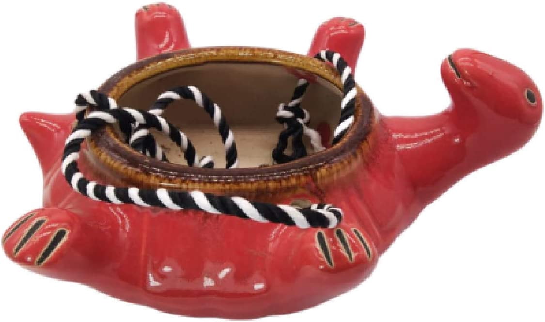 India Meets India Ceramic Hanging Planter Pot Flower Pot Indoor Planter Handicraft by Awarded Indian Artisan (Turtle, Green)