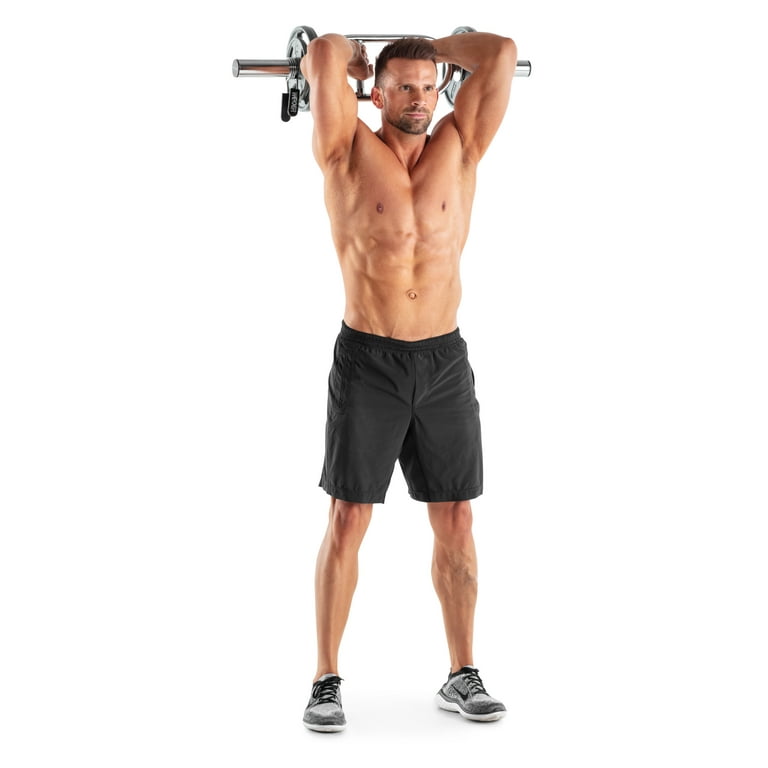 Weider Olympic Tricep Bar w Spring Collars 200lb Capacity