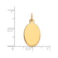 thumbnail image 2 of 14k Yellow Gold Plain 9 Gauge Engravable Oval Disc (11x22mm) Pendant / Charm, 2 of 2