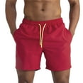 thumbnail image 2 of HCNTES Men's Swim Trunks Hawaiian Bathing Mesh Lining Suit Swimsuits Beach Shorts with Pockets(Red,L), 2 of 7