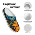 thumbnail image 5 of Fotbe Colorful Cloud Butterfly Sunflower Pattern Women's Fuzzy Curly Fur Memory Foam Loafer Slippers Indoor Outdoor Slippers Winter Home Shoes-46/47, 5 of 7