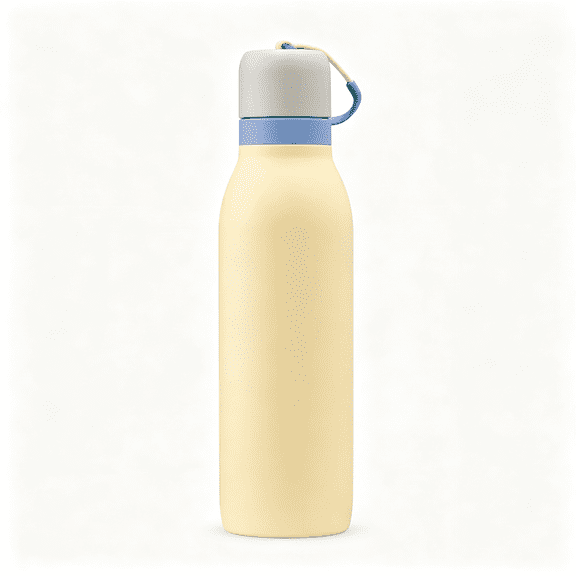 NORIZF Twist Insulated Stainless Steel Water Bottle with Straw for Sports and Travel,Bpa-Free,Leak-Proof Stainless Steel Water Bottle 18-Oz,Grey/Yellow (Sunny Daze)