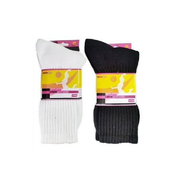 Ladies  Stylish Crew Socks Casual or Athletic 6 Pack