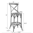thumbnail image 4 of Linon Kershaw X-Back Counter Stool, 24.5" Seat Height, Gray Wash Finish, 4 of 5