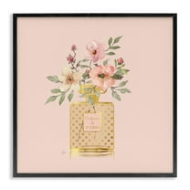 Stupell Industries Glam Perfume Bouquet Botanical & Floral Painting Black Framed Art Print Wall Art, 24 x 24