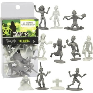 Zombie Action Figures - Big Bucket of 100 Zombies with 14 Unique