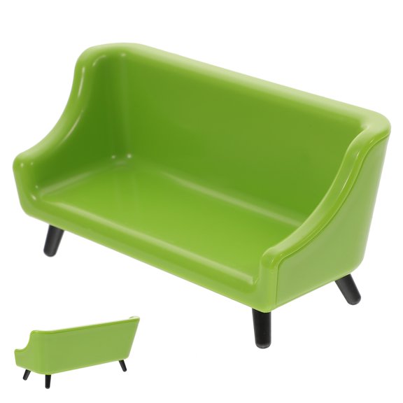 Green Miniature Sofa Model for Small House Decoration with Fine Craftsmanship Plastic 4.5"x3.2"