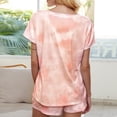 thumbnail image 3 of Aoujea 2 Piece Outfits for Women Plus Size Fashion Womens Gradient Printing Short Sleeve Pajama Set Night Lounge Top Shorts Two Piece Summer Sets, 3 of 4