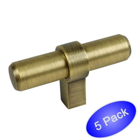 - Cosmas 181BAB Brushed Antique Brass Cabinet Bar Handle Pull Knob - 2-3/8