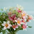 thumbnail image 4 of Artificial Lily 18 Heads Fake Lily Artificial Flower Wedding Party Decor Bouquet Home Hotel Office Garden Craft Art Decor, 4 of 8