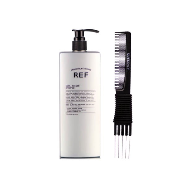Reference Of Sweden REF Cool Silver Shampoo (25.36 oz) with SLEEKSHOP Teasing Comb (PACK OF 1)
