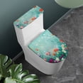thumbnail image 2 of FKELYI Vintage Tulips Toilet Tank Cover 2 Packs Reusable Toilet Lid and Tank Cover Set Non Slip Decorative Toilet Seat Lid Covers, 2 of 6
