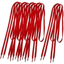 INSPIRE CHIC 5 Pairs 43.3 Inch Length Plastic Tips Flat Wide Shoelaces Laces Shoestring Red One Size