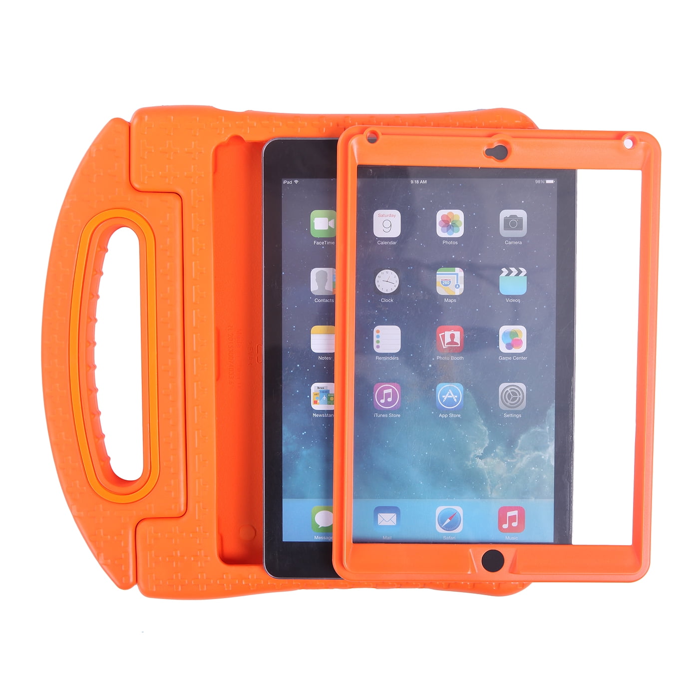 HDE iPad Air 2 Bumper Case for Kids Shockproof Hard Cover Handle Stand with Built in Screen