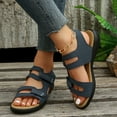 thumbnail image 6 of Utoimkio Platform Sandals for Women Women's Flat Bottom Striped Shoes Lightweight Beach Sandals Casual Shoes, 6 of 7