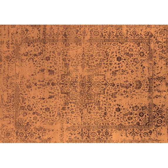 Ahgly Company Indoor Rectangle Oriental Orange Industrial Area Rugs, 2' x 3'