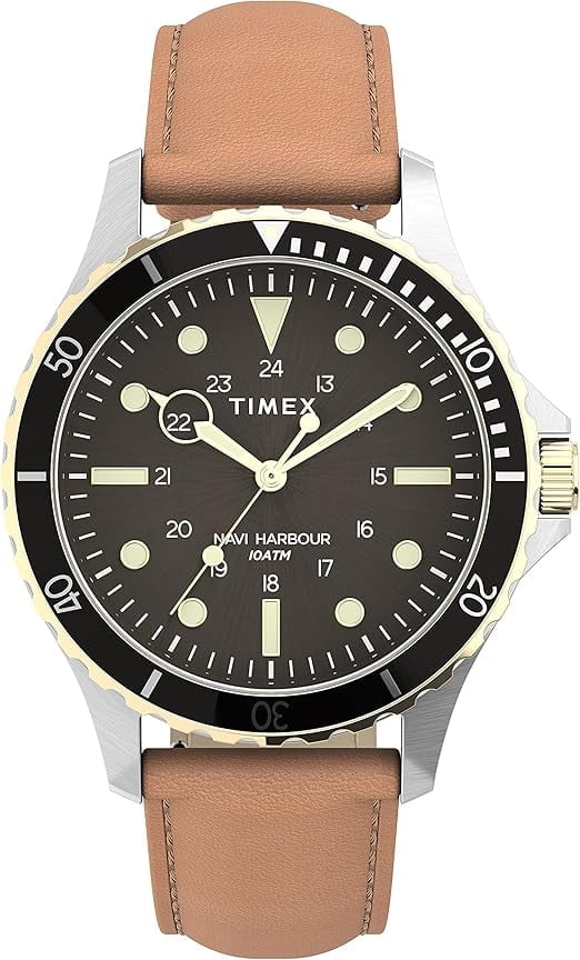 Timex Originals Waterbury Chronograph Black Dial Brown Leather
