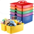 thumbnail image 1 of 6PCS Classroom Caddy Organizer, Plastic Caddy Storage with Handle, School Supplies Organizer for School Kindergarten Art Teachers, 1 of 7