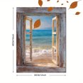 thumbnail image 3 of Qisvanset Open Window Beach Landscape Canvas Wall Art 15.75x11.81 Inches, 3 of 8