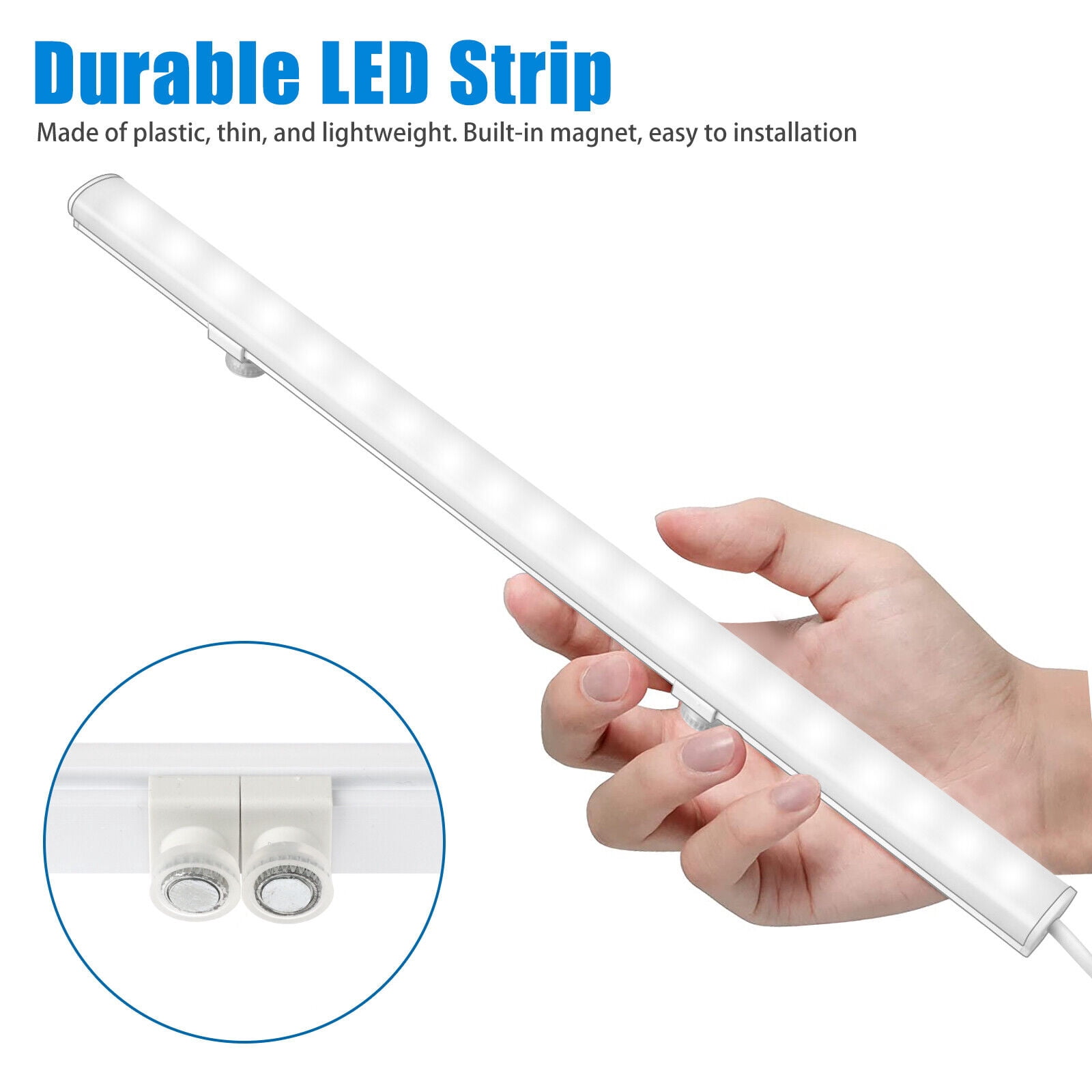 2x LED Kitchen Under Cabinet Closet Shelf Lighting Strip Bar USB Lights Lamp Kit