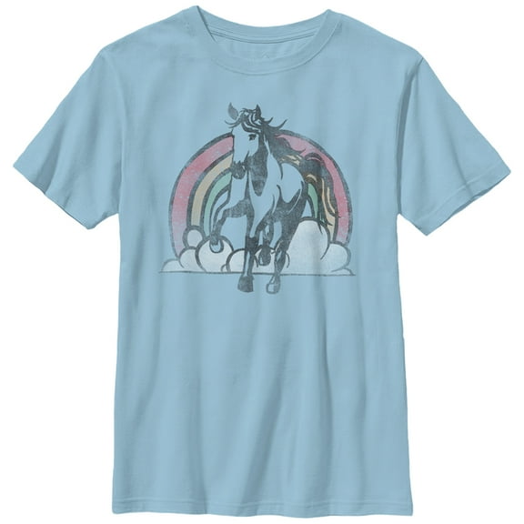 Boy's Lost Gods Rainbow Horse Graphic Tee Light Blue X Large