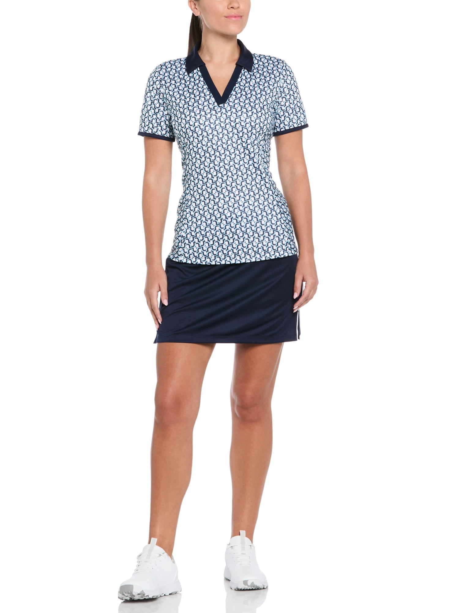 Ben Hogan Women's Performance V-Neck Textured Short Sleeve Golf Polo Shirt, Sizes XS-XXL