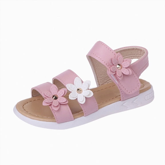 Ymyiu Little Girl Sandals Infant Baby Boys Girls Summer Sandals Party Dress Flats Shoes Newborn Walkers Shoes Size 13.5 (Pink,Little Kids 13.5)