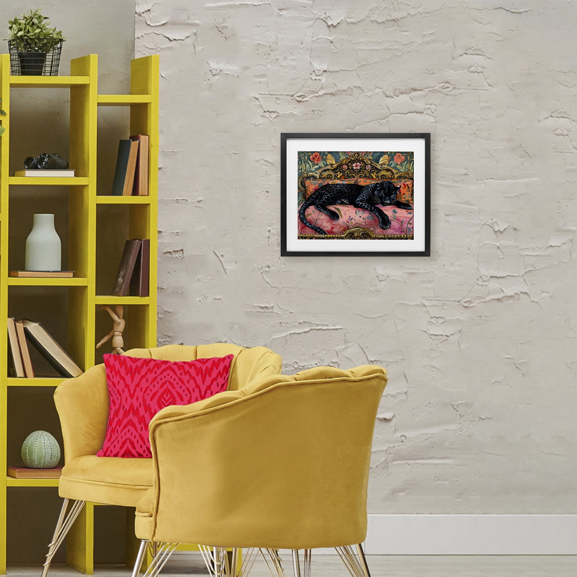 Stupell Industries Lazy Black Elegant Leopard Black Framed Print Under Glass, design by Creative Studio