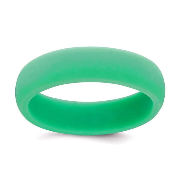 Silicone Mint Green 5.7mm Domed Band Size 5 Ring for Women and Men - .8 Grams