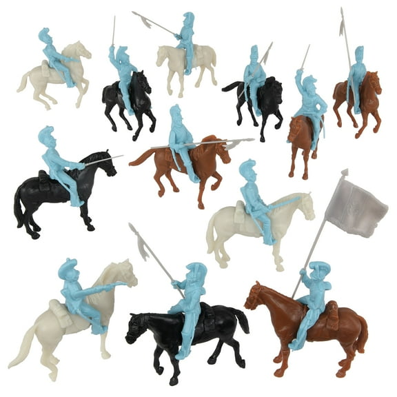 BMC CTS Alamo Mexican Heavy Cavalry - 33pc Powder Blue Plastic Soldier Figures