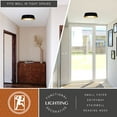 thumbnail image 4 of Beacon Hill 13-in W Integrated LED Matte Black and Satin Gold Contemporary Flush Mount Ceiling Light Fixture White Acrylic Diffusor, 4 of 12