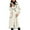 White, variant on Women's Elegant Wool Blend Lapel Collar Bow-Tie Belt Midi Long Trench Coat Jacket White S