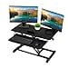 thumbnail image 3 of TechOrbits Standing Desk Converter - 32 Inch Adjustable Sit to Stand Up Desk Workstation, Particle Board, Dual Monitor Desk Riser with Keyboard Tray, Desktop Riser for Home Office Laptop, Black 32", 3 of 4