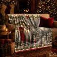 thumbnail image 3 of Snowy Cottage Christmas Wreath Winter Holiday Festive, Festive Holiday Scene, Warm Flannel Blanket for Living Room and Reading Nook, Art Lovers Christmas Gift, Festive Home Decor, 3 of 7