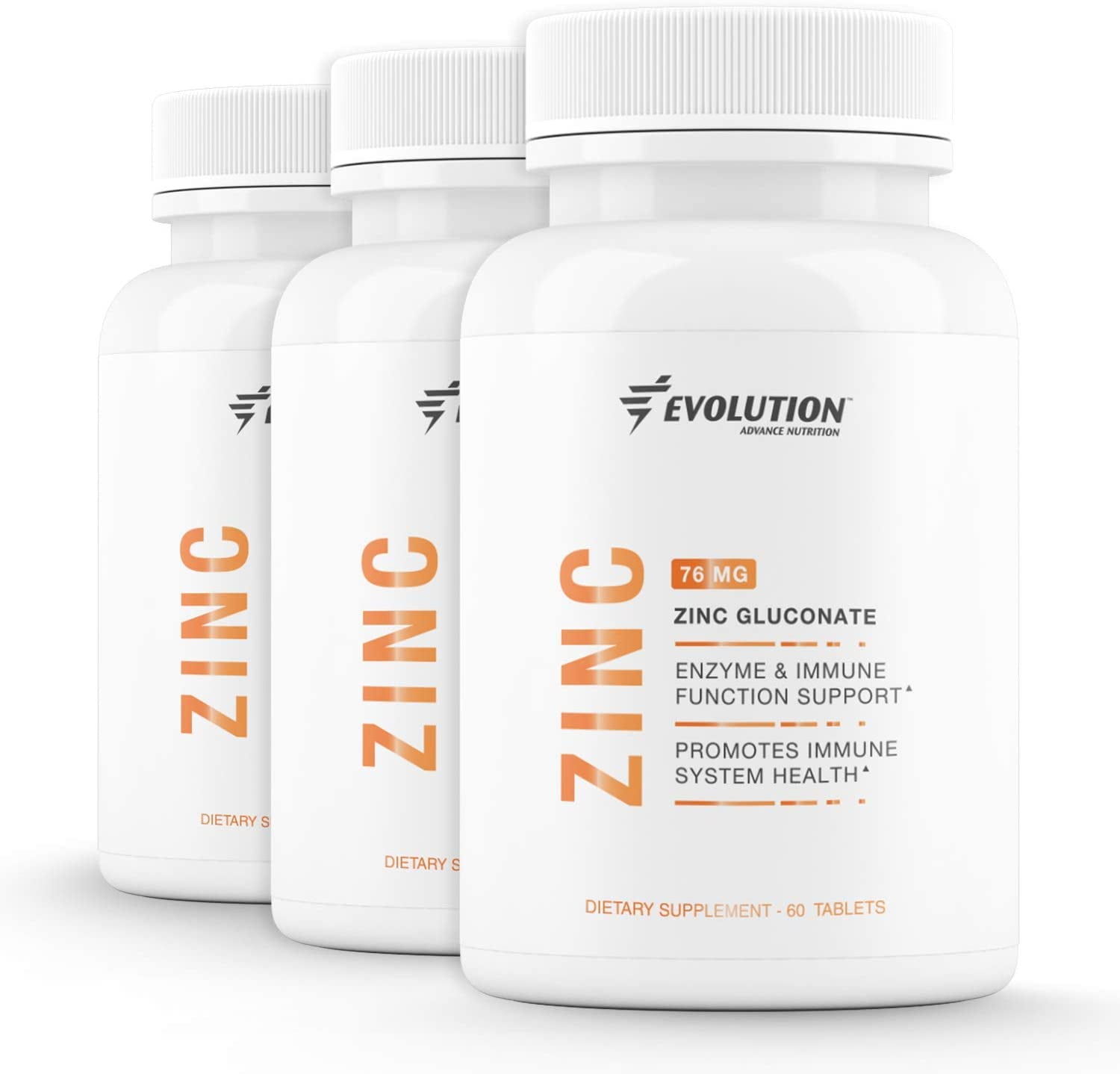 Evolution Advance Sport Nutrition Vegan Zinc Gluconate Tablets Enzyme