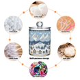 thumbnail image 6 of Yayeee 4 Pack Qtip Holder Bathroom Cotton Swab Canister with Lid Clear Dispenser Set, Winter Village Serenity, 6 of 6