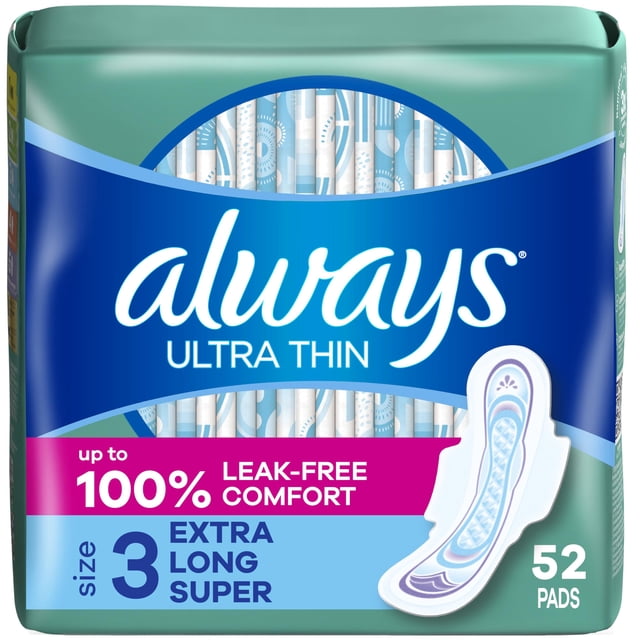 Almohadillas femeninas Always, ultrafinas, con alas, tamaño 3, 52 unidades
