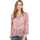 thumbnail image 1 of Allegra K Blusa Manga Larga Con Volantes Pintuck Floral Top Casual Para Mujer Rosa XL, 1 of 6
