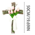 thumbnail image 3 of XDDST Easter Front Door Cross Wreath Bouquet Garland with Tulip for Front Door Decor Flower Link Day Decorations for Easter Holiday Home Wall Decor, 3 of 5