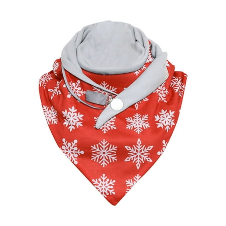

Dadaria Winter Scarf Fashion Christmas Aldult Winter Snowflake Pattern Printing Button Soft Wrap Casual Warm Scarves Shawls Scarf Red 大人148-70 Women