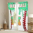 thumbnail image 3 of Manfei Letter Monogrammed K Boy Black Out Curtains,Graffiti Splash Curtains Pack of 2 (42x63 Each),Sport Baseball Bedroom Curtains,Lightweight Room Decor, 3 of 6